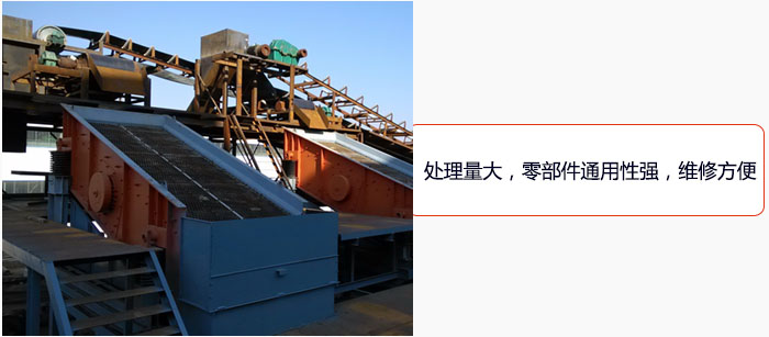 圓振動篩處理量大，零部件通用性強，維修方便。