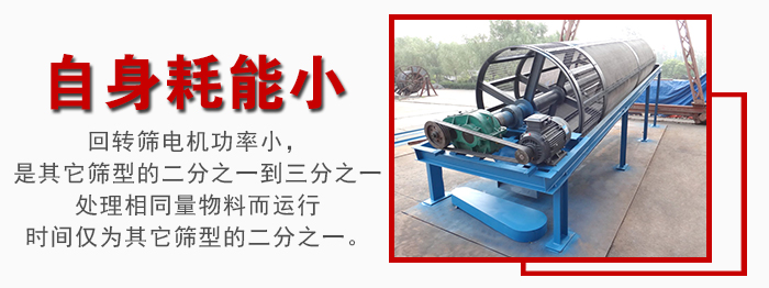 滾筒篩耗能小，使用壽命長(zhǎng)，維修方便